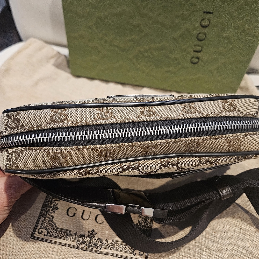 Gucci Original GG Guccissima Canvas Beige Fanny Pack Belt Bag New - Picture 10 of 13
